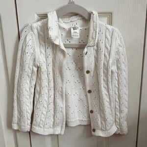 White Cable Knit toddler Sweater